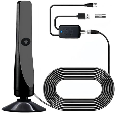 Wavemax TV-Antenne, Rewave TV-Antenne, digitale Zimmerantenne mit Verstärker Signalverstärker, Satellite A-ntenna für Smart & alle älteren Fernseher