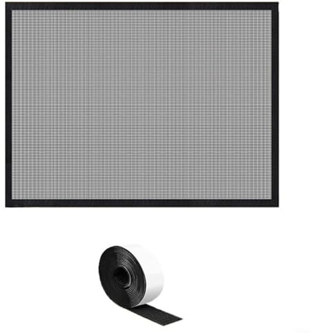 Tidevib Rete di protezione per camino, in PVC, con chiusura touch, colore nero, 73,7 x 114,3 cm