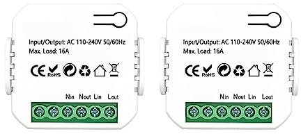 Tuya Smart ZigBee Socket Switch Module KWh Meter Energy Monitor Timer 16A Overload Protect Accurate Energy Monitoring(2 Pieces)