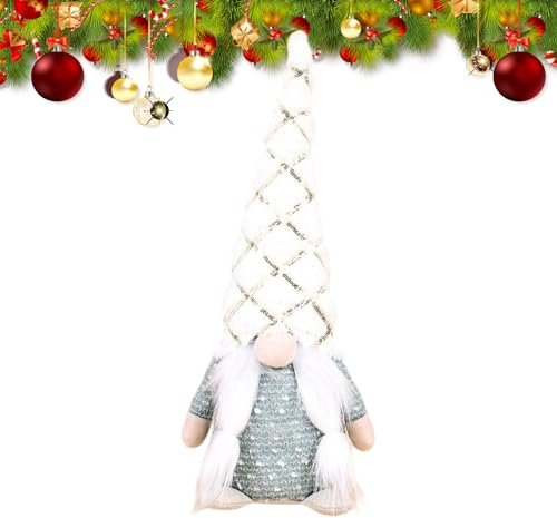 Yhsioaklo Gartenzwerge Dekoration | Pixie-Tisch mit Winterglitzer | 45 cm große Puppe für Mädchen und Jungen, Partys, Versammlungen, Festivals und Kinderaktivitäten.
