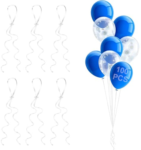 HUZNA 100 Pezzi Nastro con Chiusura Rapida,Chiusura per Palloncini,Ecologico per Palloncini a Elio,per La Produzione di Ghirlande di Palloncini,Anche per Matrimoni