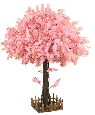 Albero artificiale alto 2,5M rosa per decorazione interna - Albero finto largo 2M con foglie realistiche per soggiorno e camera da letto