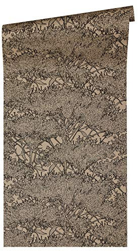 Architects Paper Absolutely Chic Non-Woven Wallpaper with Flowers Floral 10.05 m x 0.53 m Black Grey Beige Made in Germany 369725 36972-5