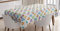 ABAKUHAUS Eulen Tischdecke, Zeichen und Punkte, Personalisierter Druck mit Klaren Farben Waschbar Wasserfest kein Verblassen, 140 x 200 cm, Weiß Rot Grün