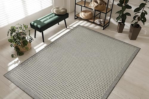 andiamo In- und Outdoor Teppich wetterfest Savannah - Wohnzimmerteppich im schlichten Design auch einsetzbar als Küchenteppich, Balkonteppich oder Schlafzimmerteppich, 80 x 150 cm Braun