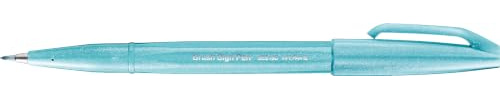 Pentel SES15C-S2X Brush Sign Pen azurblau, Faserschreiber, pinselähnliche Spitze, 10 Stück