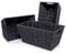 woodluv Storage Basket for Shelves, Woven Wicker Paper rope storage boxes, Baskets for Organizing, Gift Hamper Basket, Decorative Baskets, Black - L30.5 x W18.5 x 14.5 (H)