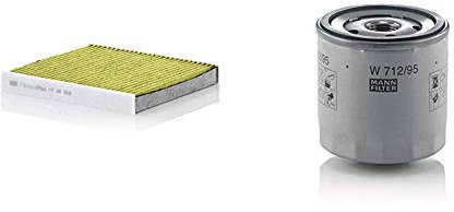 MANN-FILTER Original Innenraumluftfilter FP 26 009 – FreciousPlus Biofunktionaler Pollenfilter – Für PKW & Ölfilter W 712/95 – Für PKW