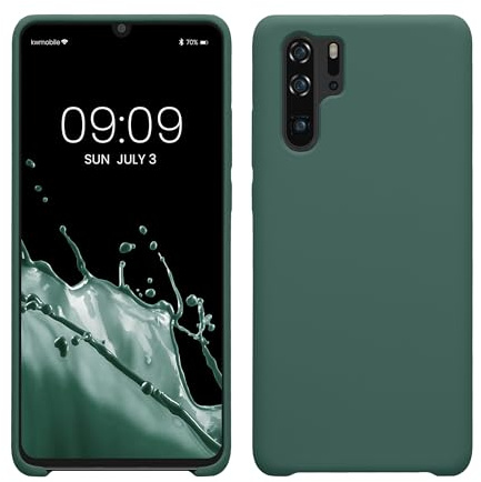 kwmobile Handyhülle für Huawei P30 Pro Hülle - Case Silikon - Kabelloses Laden - Schutzhülle Cover in Tannengrün