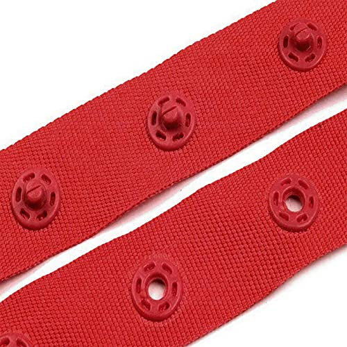 3m Druckknopfband 18mm Druckknopf Band Bodyverschluss Miederband Farbwahl, Größe:Breite 18 mm | Abstand 37 mm, Farbe:rot