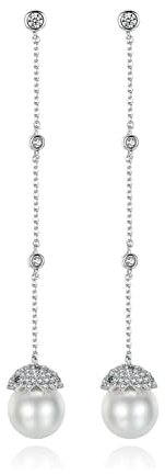 Banemi Geschenke für Frauen Ohrringe, Hochzeit Schmuck Ohrringe Lange Ohrringe mit Perle Friktion Back Ohrstecker Geschenk für Freundin