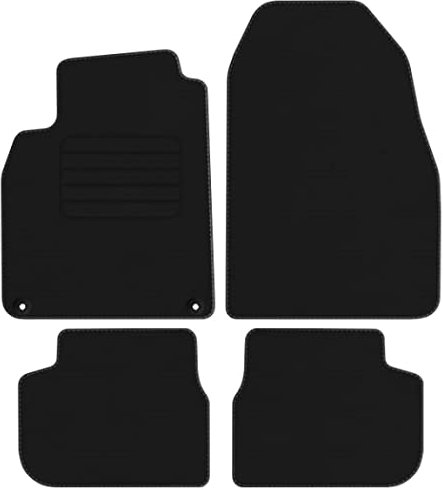 Velourmattenset für Saab 9-3 II Cabrio Bj. 2003-2011 Basic runde Befestigungen Veloursfussmatten Automatten Mit Absatzschoner Passform Neu