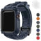 Fullmosa Compatible with Apple Watch Straps 45mm with Bumper Case for Men Women, TPU Rugged iWatch Strap with Screen Protector for Apple Watch Series 9/8/7, 44mm/45mm, Blue