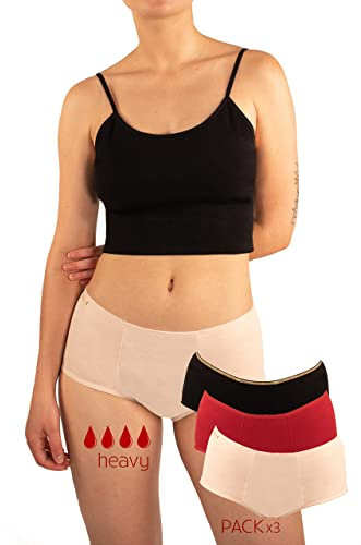 Cool Period - Ultra-absorbierende Baumwollmenstruationsunterwäsche und leichte Harninkontinenz-Unterwäsche für Frauen, waschbare Periodenunterwäsche, französische Marke