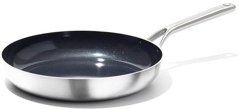 OXO Mira Bratpfanne, dreilagig, Edelstahl, PFAS-frei, antihaftbeschichtet, 30,5 cm Bratpfanne, Induktion, Multi Clad, spülmaschinenfest und Metall