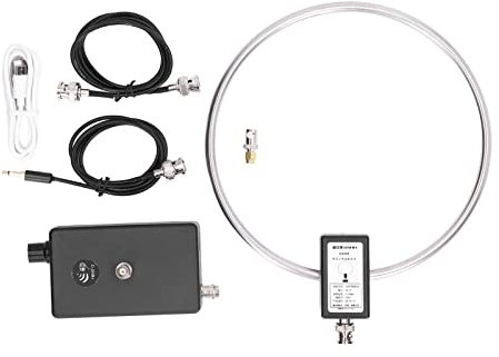 3 to 30MHz Short Radio Antenna Stainless Steel Loop Antenna Active Receiving Antenna Loop Short Antenna for Rooftop Balcony