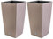 PAFEN 2X Rattan Blumentopf 7L – 17 x 17 x 32,5 cm - Pflanzkübel mit Einsatz Blumenkübel hoch Pflanztopf Kunststoff, Mocca