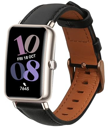 kwmobile Armband kompatibel mit Huawei Watch Fit mini - Echtleder Fitnesstracker Sportarmband Band