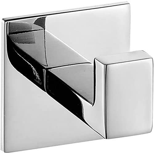 LATRAT Self-Adhesive 304 Stainless Steel Chrome Towel Hooks No Drilling Required Chrome Towel Hooks Bathroom Clothes Hooks Self-Adhesive Bathrobe Hooks Stainless Steel for Bathroom