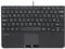 perixx PERIBOARD-525 UK Wired Mini USB Keyboard with Touchpad, X Type Scissor Keys, 2 USB Hubs, UK QWERTY Layout, Compact Design, Black