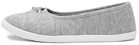 Lilley Pearl Womens Grey Jersey Slip On Canvas - Size 8 UK - Grey