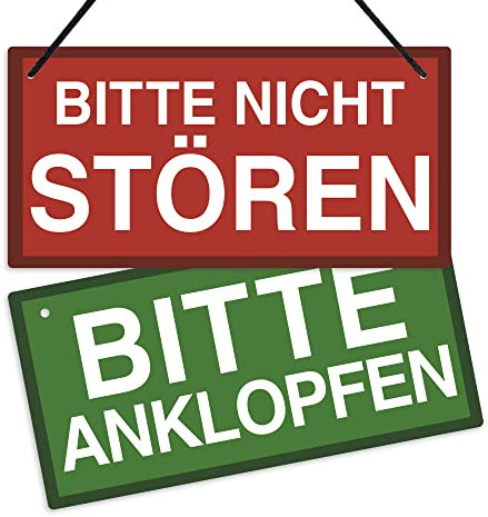 Putuo Decor Bitte Nicht Stören Schild, Bitten Anklopfen Türschild, Wendbares doppelseitiges Schild für Unternehmen, Büro, Therapeuten, Kliniken, Behandlungen, 25,4 x 12,7 cm PVC Hängeplakette