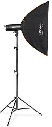 Walimex Pro Stager 600 HSS Set Single - leistungsstarker Studioblitz mit 2,4 GHz Empfänger, HSS-Modus, 600 Ws, Kurze Abbrennzeit, LED-Einstelllicht, für Profifotografen