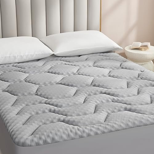 EHEYCIGA Gel Topper 160x190cm, Matratzentopper 160x190cm Memory Foam, Matratzen Topper mit extra tiefem Tasche, Grau