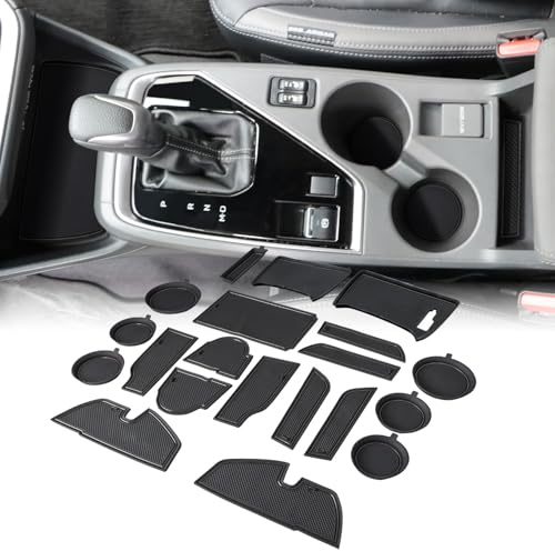 Auovo Cup Holder Inserts Liners Compatible with Subaru Crosstrek 2024 2025 Impreza Accessories Car Custom Center Console Door Pocket Mats Pads 19PCS (Black Trim)
