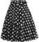 Damen 1950er Jahre Vintage Rock A Linie Faltenrock Hohe Taille Midirock Blumendruck Tellerrock Polka Dot Rockabilly Swing Rock mit G?rtel Knielang Partyrock Schwarz M
