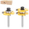 TOWOLYS 2Pcs Tongue and Groove Router Bit Set 1/4 Shank T - 3 Teeth T Shape Jointing Router Bits