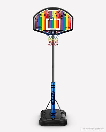 Spalding X Crayola Basketballkorb mit Mini-Markierungs-Set, 81,3 cm, Öko-Verbundwerkstoff, tragbar
