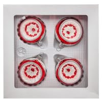 Jingle Bells Lauscha - Feuer und Eis 6cm Reflexkugel 4er Set - Weihnachtsdekoration - Kugel - Hängender Schmuck - Glas - Weihnacht