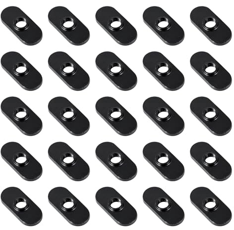 Xadnitu 1/4-20 Threaded Centered Slide in Economy T Nuts, T Nut Accessory Hardwares for 10 Series Aluminum Extrusion Profiles Rail