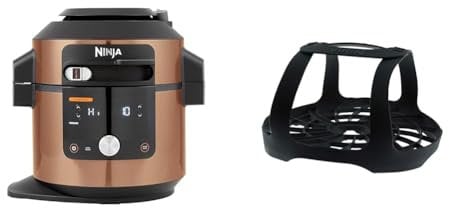 Ninja Foodi MAX Multi Cooker with SmartLid, 14 Cooking Functions in 1, 7.5L 14in1 Pressure Cooker, Copper/Black OL650UKCP & Silicone Roasting Sling [4381J300EUUK] Official Accessory