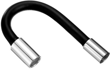 sourcing map Tubo di prolunga in schiuma, prolunga per rubinetto, tubo di prolunga per scarico del lavandino, prolunga per rubinetto del bagno, adattatore flessibile per tubo dell'acqua nero (20 cm)