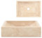 Waschbecken 45x30x12 cm Marmor Hochglanz-Creme