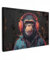MuchoWow© Bilder Groß 120x80 cm XXL Wohnzimmer Deko Modern Wandbild Foto auf Leinwand Bild Schlafzimmer über Bett Room Decor Geschenke Graffiti - Schimpanse - Kopfhörer - Affe