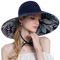 FEOYA Chapeau de Soleil à Large Bord UV Casquette Jardinage Capeline été Pliable Plage Bleu Jardinage Femme