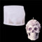JS MOLD Moule à bougie en silicone 3D en forme de tête de mort - En résine époxy - Pour Halloween - Pour béton, plâtre, bougies à couler (02#)