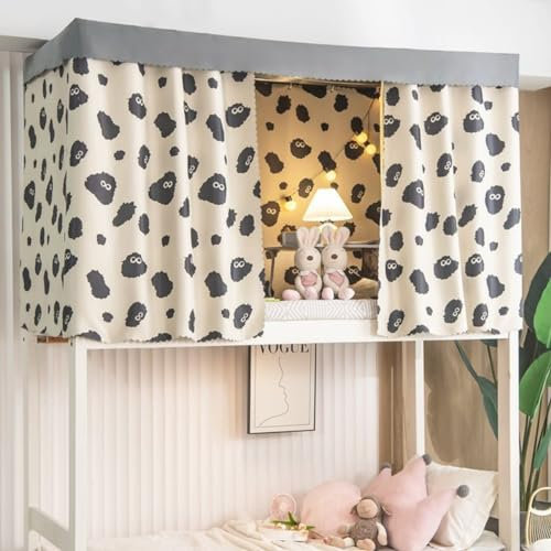 Etagenbett Bettvorhänge Staubdichte Belüftung Verdunkelungstuch Moskitonetze College Studenten Schlafsaal Privatsphäre Verdunkelungsvorhänge Bett Einzelbett Zelt Vorhang (1.2 x 2 M, Muster 4)