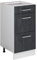 Vicco Mueble bajo de Cocina R-Line, Hormigón Negro/Blanco, 40 cm sin encimera