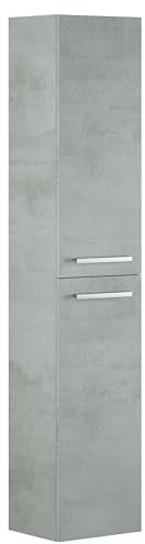 Ash - Colonna da bagno sospesa 2 ante colore grigio cemento 30150 x 25 cm