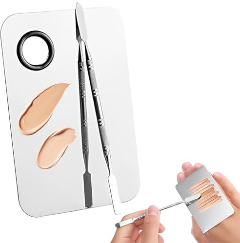 GHPKOTW Paletta Di Miscelazione Per Il Trucco, Paletta Per Il Trucco, Paletta Cosmetica Con Spatola Paletta Per Il Trucco Spatola In Acciaio Inox E Paletta Set Di Strumenti Professionali