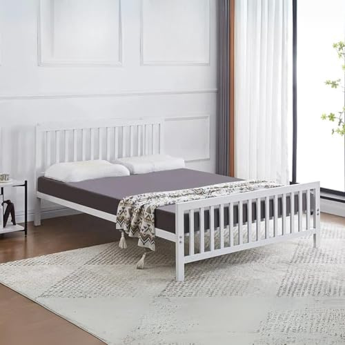 Reinforced Beds, 4FT HOLKHAM BED, Robust Mesh Base and Solid Metal Bed Frame, Exclusive Product, Easy Assembly (White, Small Double)