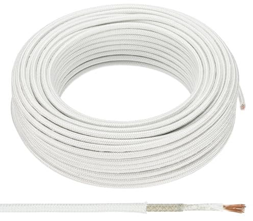 PATIKIL 100Ft 14 AWG High Temperature Wire, -76-932 Degrees Fahrenheit Mica Glass Fiber Electronic Wire Insulated Heat Resistant Electronical Flexible Cable for Lamp Boiler Heater
