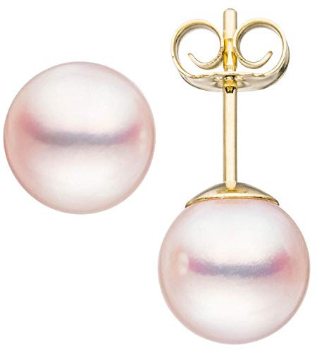 Paar Ohrstecker mit Akoya Perlen 8mm rund 585 Gold Gelbgold Ohrschmuck Damen