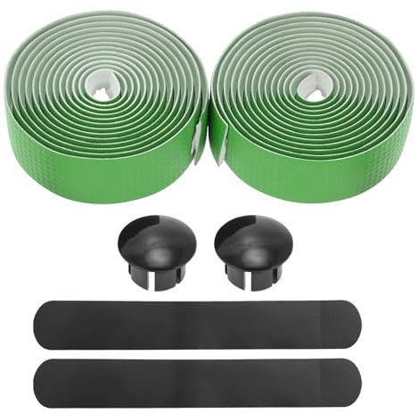 BULLSPANN 1 Paar Fahrrad Lenkerbänder, rutschfestes und stoßdämpfendes Lenkerband für Rennrad, Carbonfaser-Muster Griffband für MTB, 216 x 3 cm, Dicke 3 mm, Grün