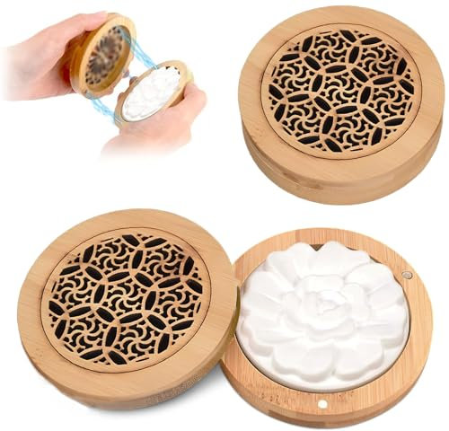 Hölzerner Diffuser Ätherische Öle Räucherkiste, Auto-Diffusor für ätherische Öle, Aroma Duftöl Diffuser Ornament, für Aromatherapie in Schlafzimmer, Badezimmer, Büro und Auto, Reisen, Kinderzimmer