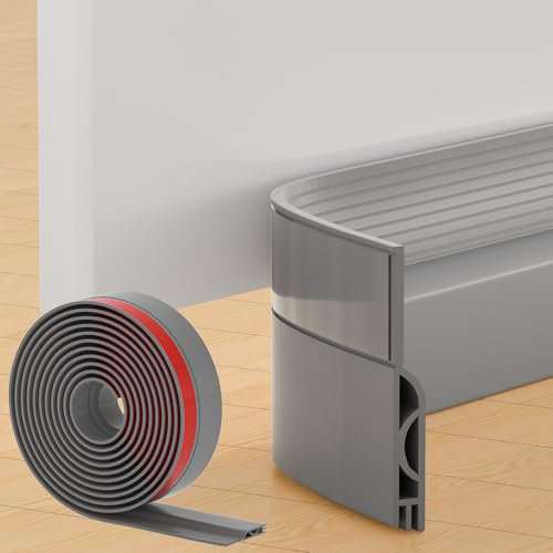 Türdichtung Zugluftstopper für Türen, NEU Türdichtung Unten Selbstklebend Tür Zugluftstopper, Silikon Haustür Dichtung Luftzugstopper, für Schallschutz, Windschutz, Staubschut (1M,Grau)